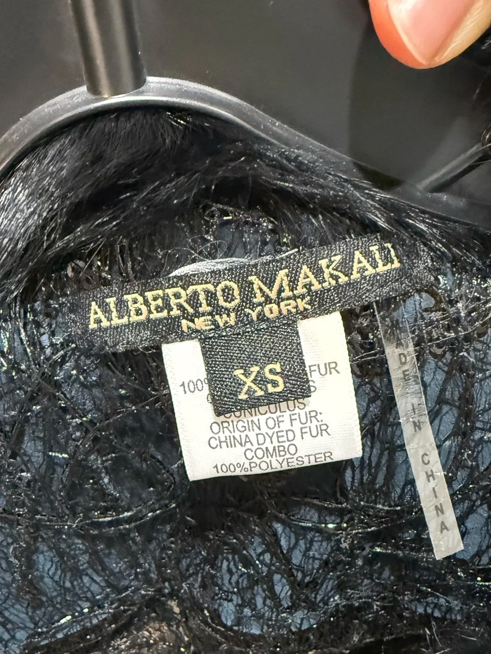 NWOT Alberto Makali genuine fur shrug XS